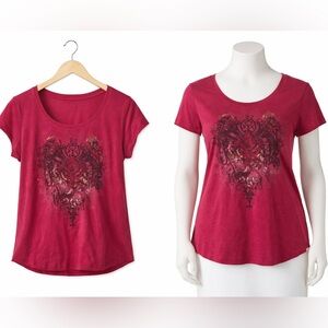 Express Magenta Graphic Short Sleeve Tee